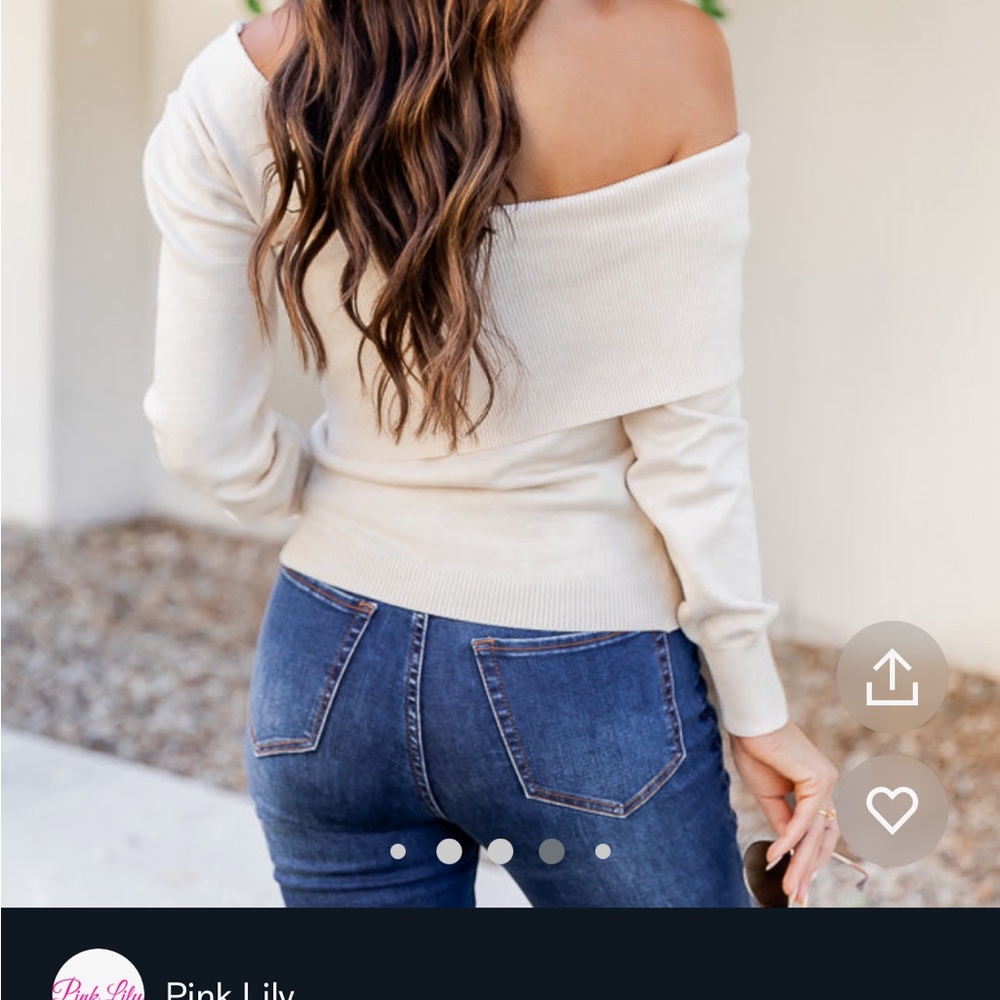 Pink lily beige sweater - Picture 4 of 4